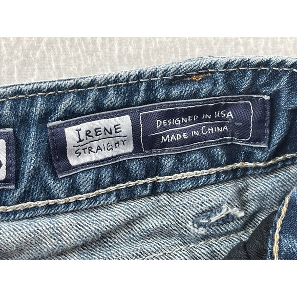 Miss Me Jeans 26 Irene Straight Low Rise Flap Pocket Blue Denim - Picture 13 of 16